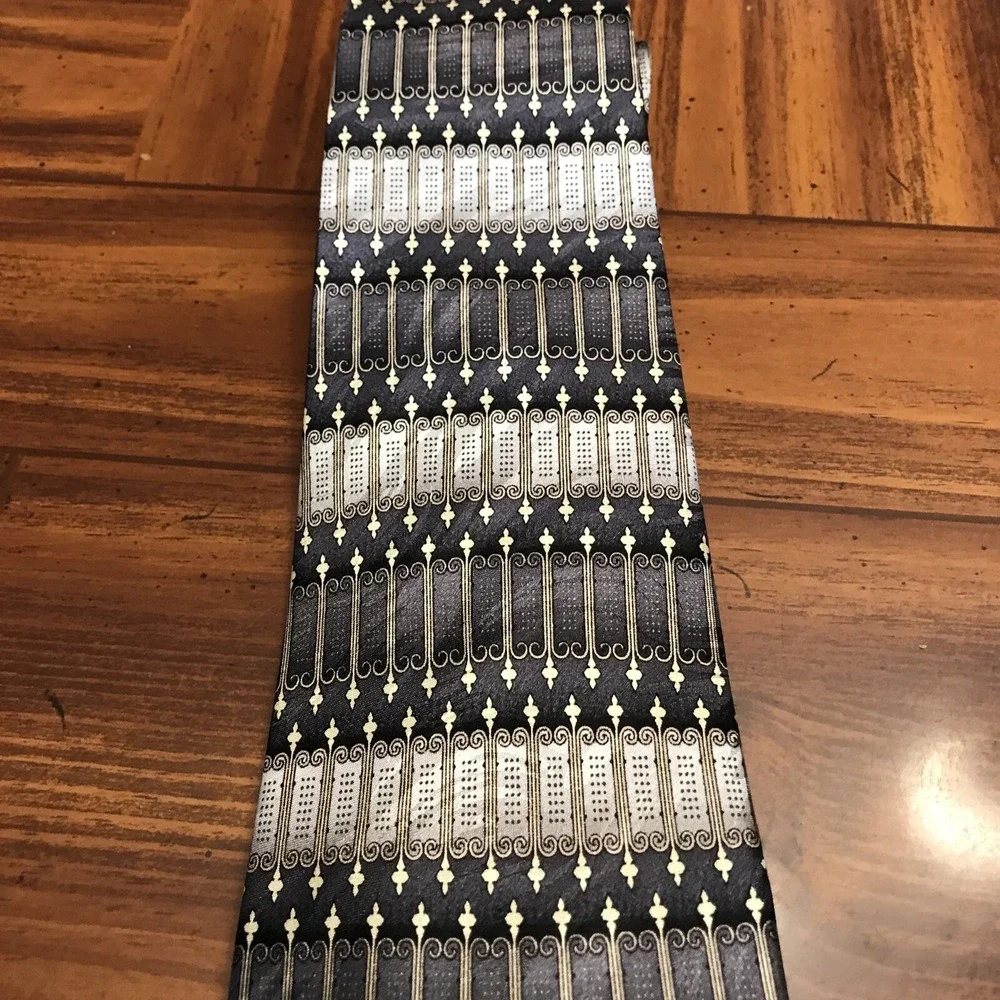Keith Daniels vintage Silk tie Handmade Silk Gray goth‎ fence